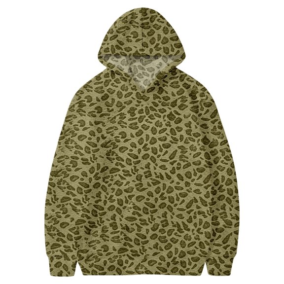 WOYY Girls Leopard Print Hoodie Fashion Long Sleeved Hooded Sweatshirt, Size 2-12