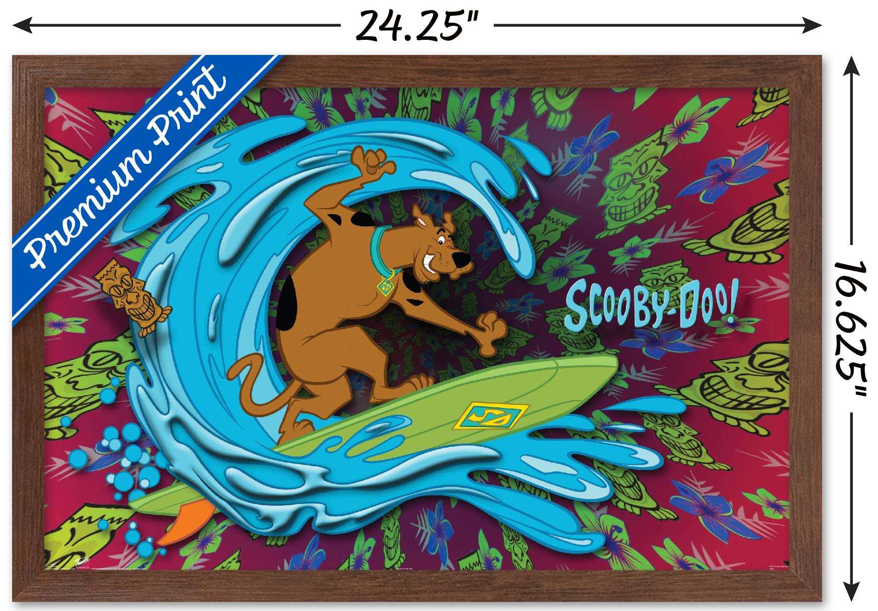 Scooby-Doo - Surf Wall Poster, 14.725" x 22.375", Framed