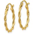 thumbnail image 2 of 14k Yellow Gold Polished 2.25mm Twisted Hoop Earrings - 14mm, 2 of 6