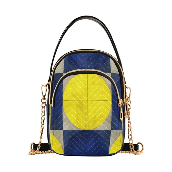 Geometric Pattern Women's Crossbody Handbags Leather Crossbody Bags Fanny Pack Chest Bag for Travel