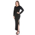 thumbnail image 6 of Plus Size Long Sleeve Side Slit Fitted Maxi Dress, 6 of 11
