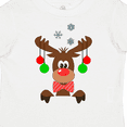 thumbnail image 4 of Inktastic Cute Christmas Reindeer with Red Nose, Ornaments and Bow Tie Boys or Girls Toddler T-Shirt, 4 of 5