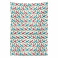 thumbnail image 2 of Horses Tablecloth, Classic Swedish Dalecarlian Coral Azure Blue Animals and Green Floral Arrangement, Rectangle Satin Table Cover for Dining Room and Kitchen, 60" X 90", Multicolor, by Ambesonne, 2 of 2