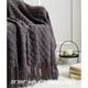 thumbnail image 2 of CREVENT Manta Decorativa de Punto para Sofá Silla Cama, Suave Transpirable Ligera para Primavera Verano (50''X60'' Gris Oscuro/Negro), 2 of 5