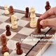thumbnail image 4 of Juego de ajedrez de madera 2 en 1, juego de damas de ajedrez plegable hecho a mano para vacaciones familiares Ndcxsfigh libre de BPA, 4 of 9