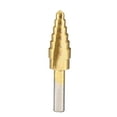 thumbnail image 1 of Broca Escalonada HSS4241 3/16" a 1/2" 6 Tamaños de Fluta Recta Vástago Triangular para Metal Madera Plástico, 1 of 4