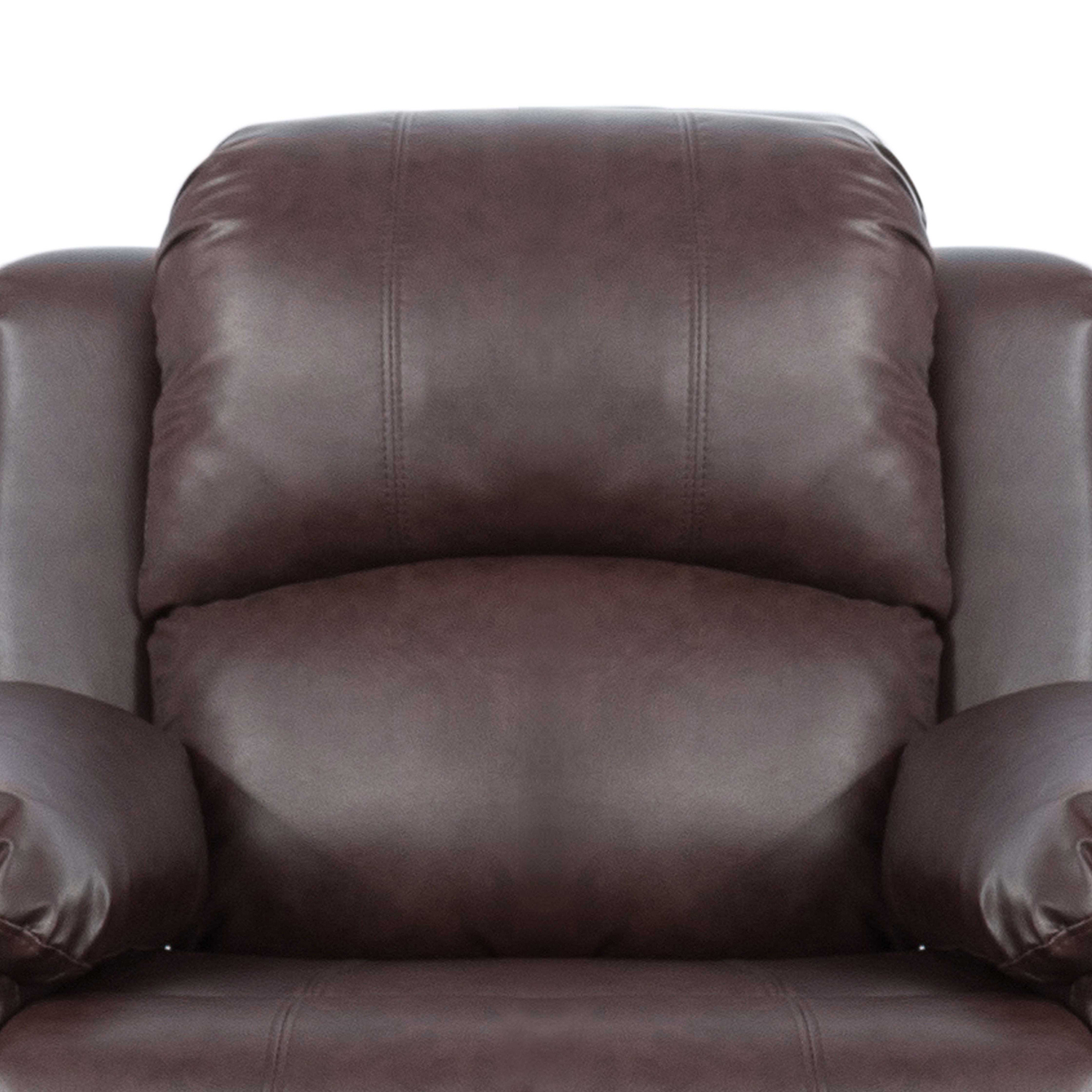 Hommoo Recycled Leather Recliner Chair, Living Room Chair Recliner Single Sofa with Overstuffed Arm and Back, Theater Lounge Seat for Home, Brown