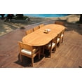 thumbnail image 4 of Grade-A Teak Dining Set: 8 Seater 9 Pc: 118" Double Extension Mas Oval Trestle Leg Table And 8 Veranda Chairs (2 Arm & 6 Armless Chairs) WholesaleTeak #WMVR85, 4 of 4