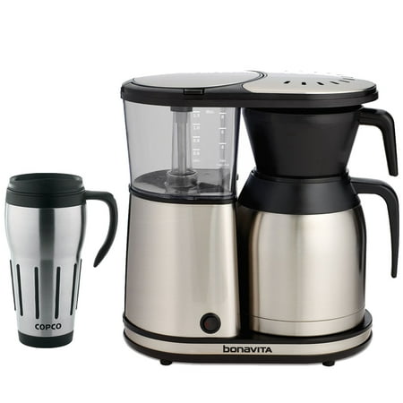 Bonavita 8-Cup Coffee Brewer (BV1900TS) with Stainless Steel Lined Thermal Carafe with Copco 24 ...