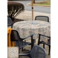 thumbnail image 5 of Outdoor Tablecloth with Umbrella Hole for Patio/Picnic/Party/Camping, Blue Shell Coastal Waterproof Table Cloth Square Cover Washable, Nautical Seaside Ocean Vintage Art (60"x 60"), 5 of 8