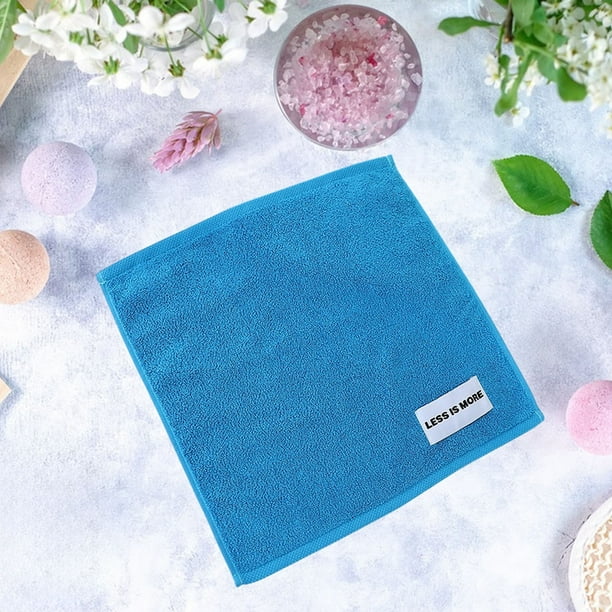 Juego de toallas para bebé Macaron | Toallas de algodón suave de 35 x 35 cm para manos y cara, para guardería y colegio | Verde, verde claro, amarillo y azul