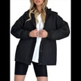 thumbnail image 3 of Chaqueta Impermeable de Larga con Capucha y Cremallera para Mujer, Gabardina, Cortavientos, Chaqueta de Viaje. Negro L, 3 of 10