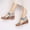 Blue, variant on Women's Two Strap Wedge Sandals, Open Toe Elastic Back Platform Wedges, Comfortable Summer Shoes for Vacation, Wedding, Daily Wear Pink 37