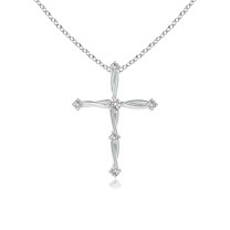 ANGARA Natural Diamond Braided Cross Pendant in 925 Sterling Silver for Women (Size-2.4mm| Color-I-J| Clarity-I1-I2) | April Birthstone, Anniversary, Jewelry Gift for Women | Natural Diamond Necklace