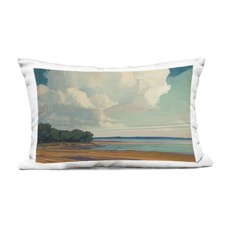 Stupell Industries Clouds over Extensive Beach Outdoor Printed Pillow, design by Elara Yasna