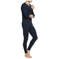 thumbnail image 4 of M-4X Plus Size Cotton Long Johns for Men Thermal Underwear Sets Mens Casual Solid Color Stretchy Slim Shirts and Pants 2 Piece Thermals Outfits Set, 4 of 6