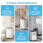 Patiosunny 15-Pint (DOE) Multi-Function Dehumidifier, 5000 Sq.Ft Coverage Area with 3 Modes, 180 OZ Water Tank/24H-Timer/Drain Hose/Child lock, for Bedroom /Office/Laundry Room