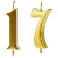 thumbnail image 1 of Gold 17th Birthday Candles, Number 17 Cake Topper for Birthday Decorations, 1 of 4