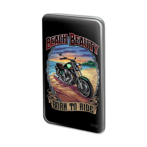 Beach Beauty Motorcycle Bike Born Ride Metal Rectangle Lapel Hat Pin Tie Tack Pinback