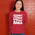 thumbnail image 4 of Somebody's Loudmouth Baseball Mama Women's Long Sleeve T-shirt Proud Mom Cheer Support Game Day Funny Sports Vintage Retro, 4 of 7