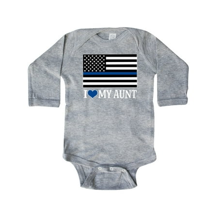 

Inktastic Police Law Enforcement Aunt Gift Baby Boy or Baby Girl Long Sleeve Bodysuit