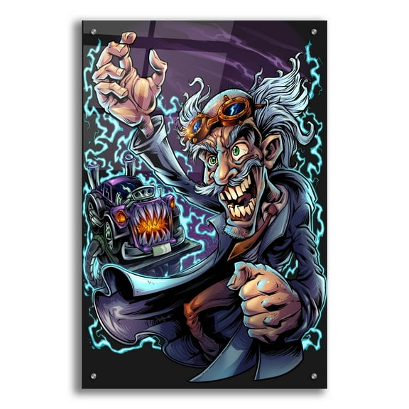 Epic Art 'Mad Scientist' by Flyland Designs, Acrylic Glass Wall Art, 24"x36"