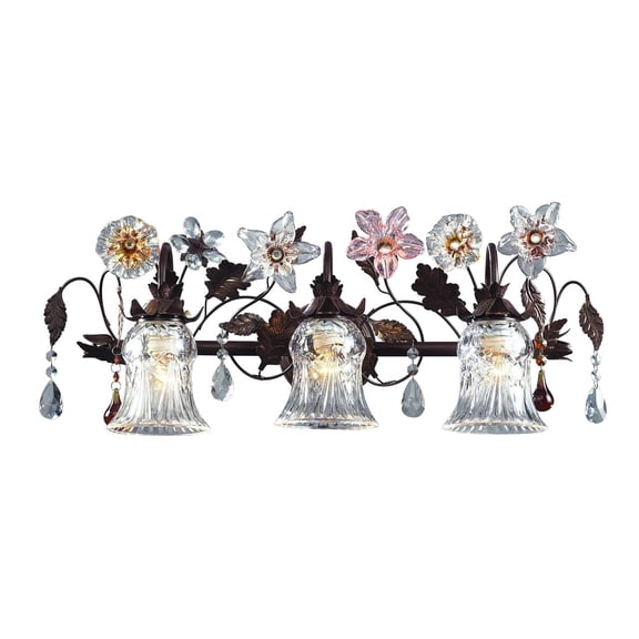 Elk Home 26-Inch Wide Cristallo Fiore Vanity Light, Deep Rust