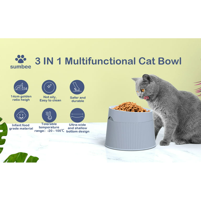 AKAOLA Cat Food Bowls Elevated Tilted 10°Raised Cat Bowls Whisker Friendly  Food & Water Bowls Stand Feeder for Cat & Puppy Non-Slip Anti-Noise