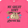 thumbnail image 4 of Inktastic My Great Aunt Loves Me with Sloth and Hearts Youth T-Shirt, 4 of 5