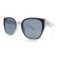thumbnail image 4 of Womens Collasible Folding Oversized Cat Eye Plastic Sunglasses White - Black, 4 of 8