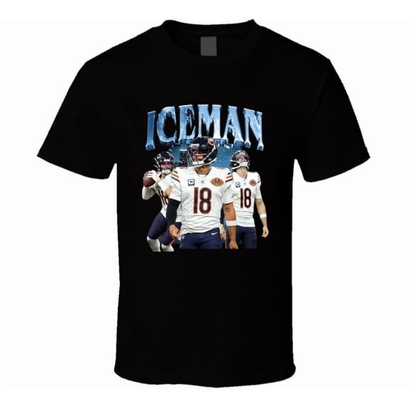 Iceman Football Graphic T-Shirt, Cold Blood QB Style Sports Tee for Men