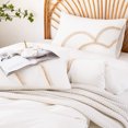 thumbnail image 6 of Duvet Cover Queen Size, Boho Tufted  3 Pieces Microfiber Duvet Covers Set with Zipper Closure, Soft Breathable Floral Bedding Set for All Seasons(White Queen, 90"x90"), 6 of 6