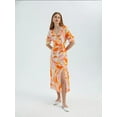 thumbnail image 2 of Abstract Surplice Neck Short Sleeve Maxi Dress with a Side Slit, 2 of 4