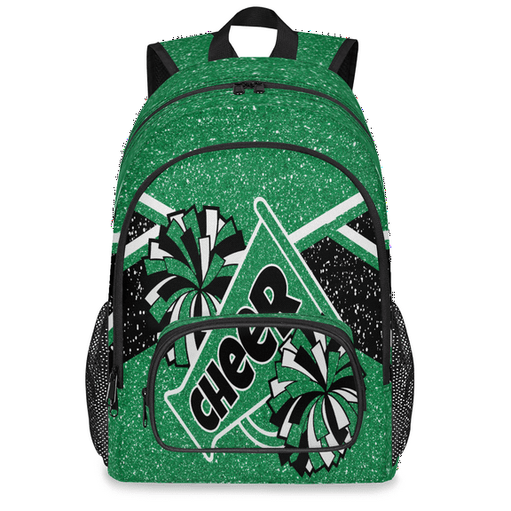 Herdesigns Cheer Laptop Backpack for Women Men, 18.3 Inch Large Cheerleader Green Computer Backpacks Fashion Teacher Nurse Bag Casual Daypack for Work Travel