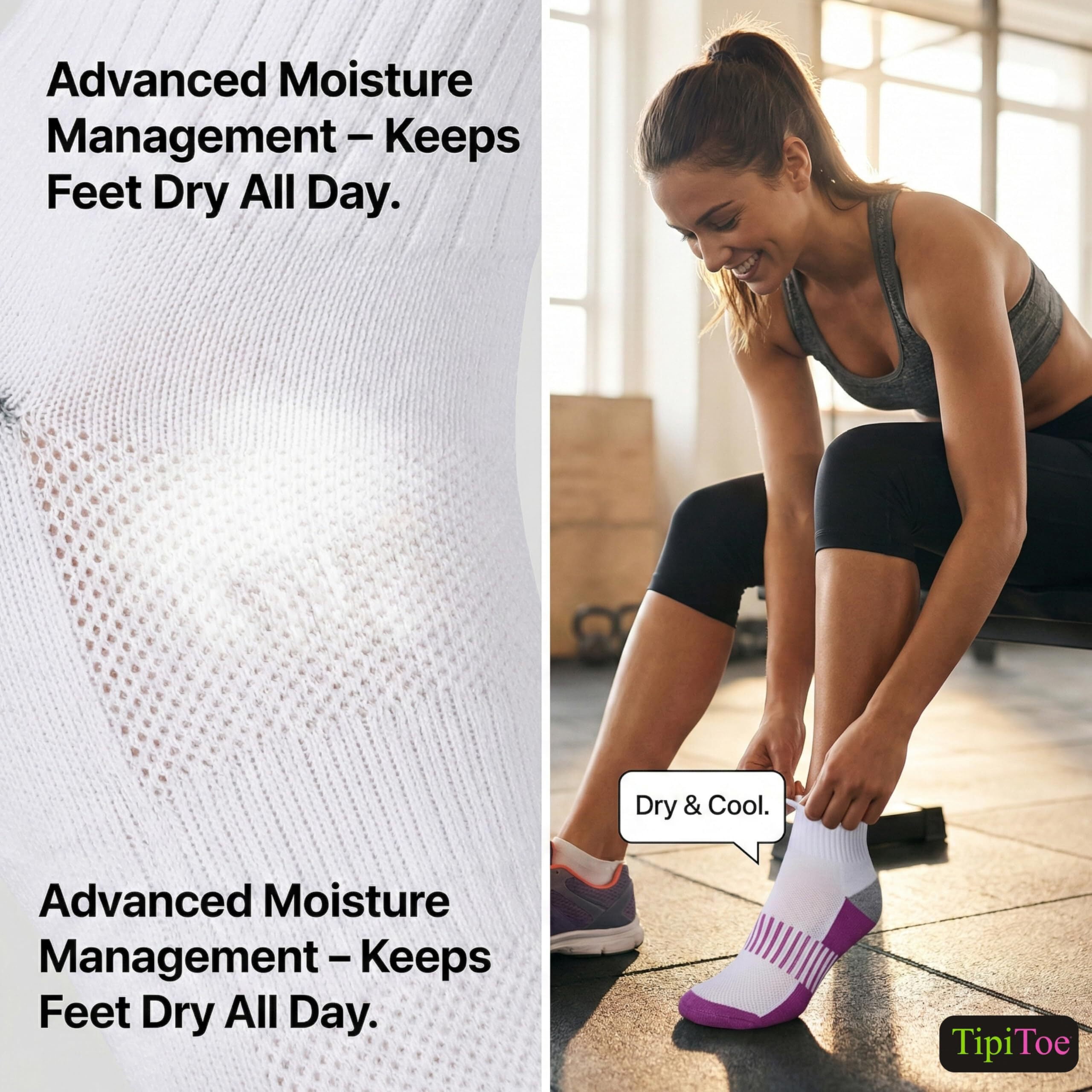 Colorfut Women's 12-Pairs Running & Athletic Sports Performance Ankle/Quarter Socks