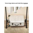 thumbnail image 3 of Double Rod Clothes Rack Telescopic Movable Coat Rack Adjustable Floor Standing Hanger with Wheels for Clothes Hats Shoes Storage, 3 of 9