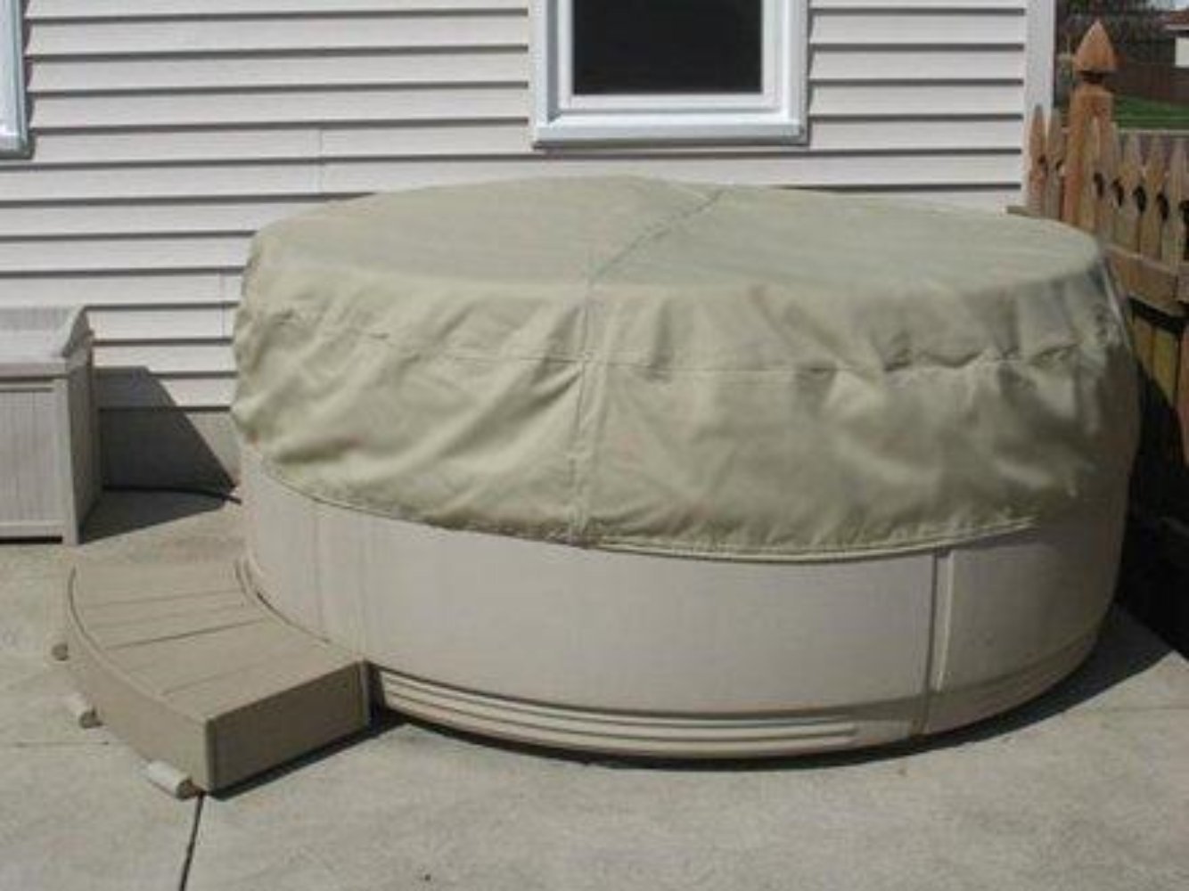 Hot Tub Round Hot Tub Cover Cap Elite 80" Dia. X 14H Color Khaki