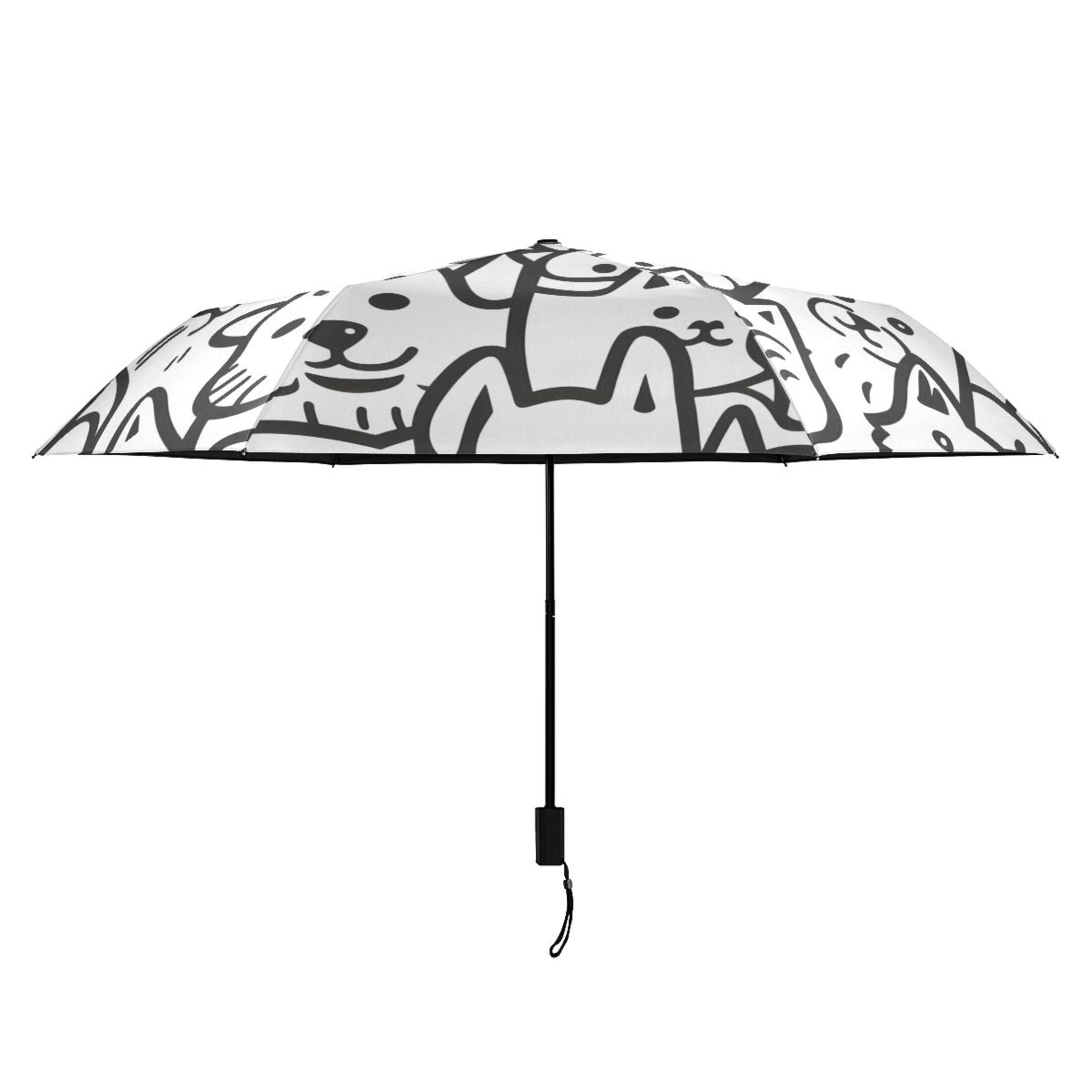 ALAZA Cute Funny Cat UPF 50+ Compact Folding Umbrella for Rain Travel Umbrella Packable