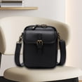 thumbnail image 1 of Bolso de hombro de piel sintética para hombre, ideal para viajes de negocios y actividades al aire libre. negro, 1 of 8
