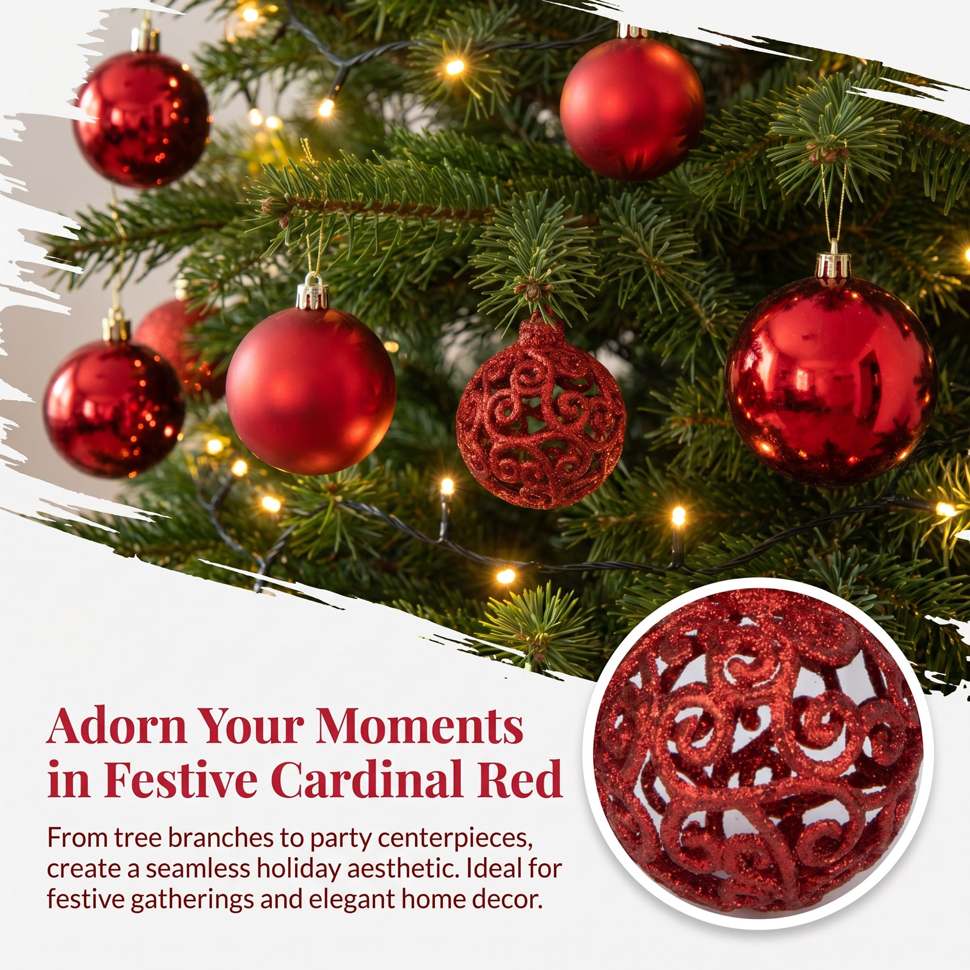 Unique Bargains 6 Pack Electroplated Sphere Orbs Decorative Christmas Ornaments Red 2.4"