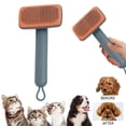 thumbnail image 5 of TAROFISH Self Cleaning Pet Brush Ion Technology Cat Dog Hair Remover Comb with Ergonomic Handle 11.02 Inch,Dark Green, 5 of 5