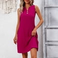 thumbnail image 1 of Ovzne Robes Grande Taille pour Femmes Rondes Robe d'Été Femmes Printemps et Été Tempérament Élégant Robe Sans Manches Col en V Robe Plissée Robe de Vacances Liquidation, 1 of 7