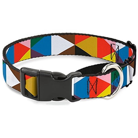 buckle-down geometric triangle blocks multi color martingale dog collar