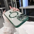 thumbnail image 1 of KOMI Magnetic Case for iPhone 15 Pro Max Case with Full Camera Lens Protector [Strong N56 Magnets] [Compatible with Magsafe] Clear Stylish Case for iPhone 15 ProMax Phone Case, Green, 1 of 5