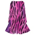 thumbnail image 5 of Pink Purple Animal Print Long Sleeve Dresses For Women Vintage Elegant Party Dress Oversized V-neck Dress S-8XL, 5 of 7