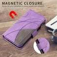 thumbnail image 7 of Ancove for iPhone 13 Pro Max Wallet Case with Card Slots & Wrist Strap,PU Leather Magnetic Closure Shockproof Kickstand Zipper Poket Flip Case Cover for iPhone 13 Pro Max,Purple, 7 of 7