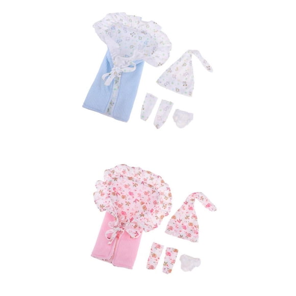 2Set Conjunto De Calzoncillos De Manta De Gorro De Para De Muñeca De Bebé Recién Nacido De 26-28 Cm