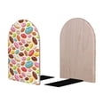 thumbnail image 2 of Lsque Color Donut Printed Wood Bookends,Non-Skid Bookend for Shelves,Heavy Duty Support Bookends,Non-Slip Foam Pads for Office, Home, and Library,1 Pair, 2 of 8