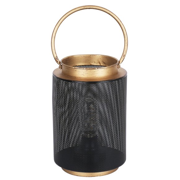 ArtMaison Lanterne Électrique en Métal Canada I, 6.5x9.5 Pouces Bougeoir Décoratif Noir Doré Lanternes Lampes Décoration Maison