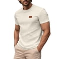 thumbnail image 4 of COSFO Short Sleeve Men's T-Shirts Casual Jacquard Shirt Summer Crew Neck Solid Classic Fit Men Tshirts Xl, 4 of 9